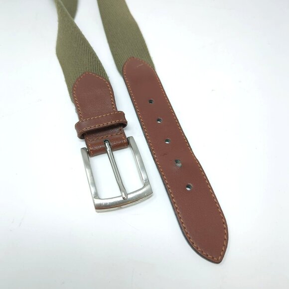Vintage Amboise Webbed Belt 40 Green Stretch - Picture 4 of 9